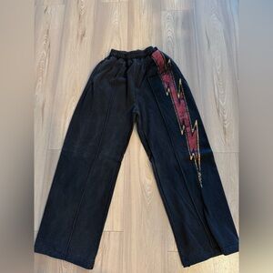 Black and Red Lightning Bolt Men's Pants